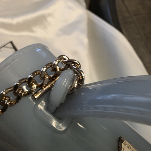 Furla Blue Mini Jelly Top-Handle Bag with Pearl Butterfly Detail - Picture 14 of 16